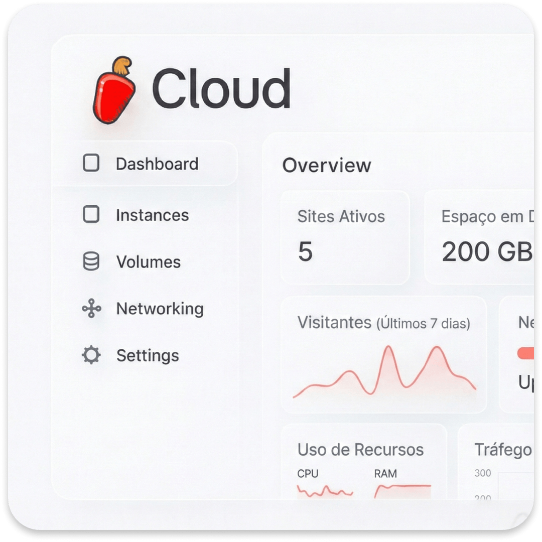 Interface de hospedagem de sites